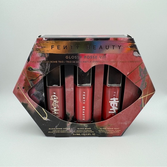 Fenty Holiday 2024 Glossy Posse IV 3x Full Size .3oz Gloss Bomb Trio Heat Cream